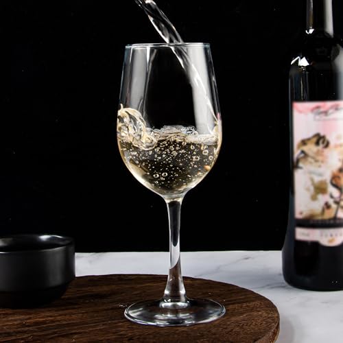 YANGNAY Wine Glasses (Set of 8, 11.5 Oz), All-Purpose Red or White Wine Glass with Stem, Durable, Dishwasher Safe - size: 8 Count (Pack of 1)