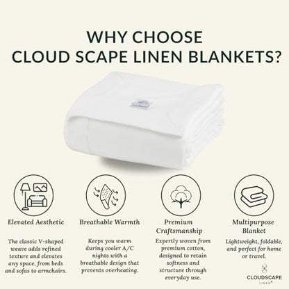 CSL Cotton Blanket King Size,Soft Herringbone Summer Blankets,108x92, White | King Size Cotton Blankets, Fits up to Cal King Bed, Soft & Breathable for All Season, Gift Ready with Reusable Tote Bag - color: 01: White, size: King / Calking (92" x 108")