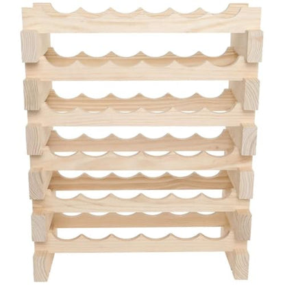 36 Bottle Wine Rack Natural Pine - color: Natural Pine