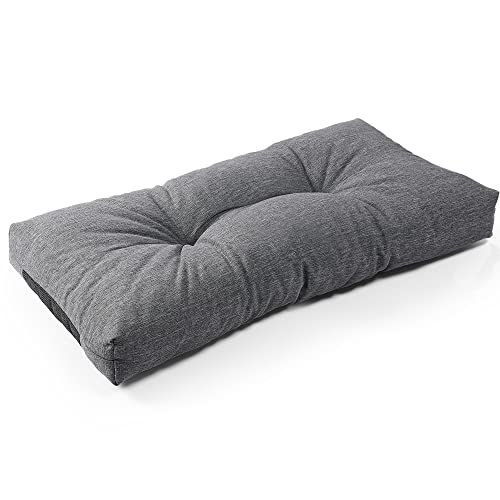 SUNROX LokGrip Non Slip Tufted Memory Foam Bench Cushion, FadeShield Water Resistant Durable Thicken Outdoor/Indoor Bench Seat Pads 27x12x4 inch, Heather Charcoal - color: Heather Charcoal, size: 27x12 Inch (Pack of 1)