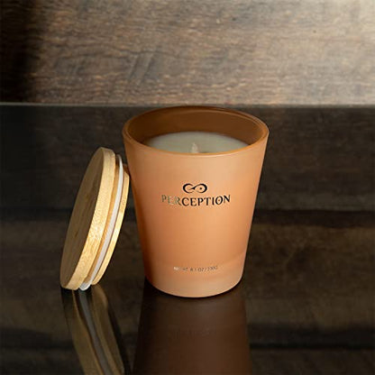 PERCEPTION AROMAS Luxury Scented Candle | Sandalwood Thyme | Hand Poured Soy Wax Candle with Gift Box | Elegant Fragrances | 50 Hour Burn Time (8.1 oz) - color: Sandalwood Thyme