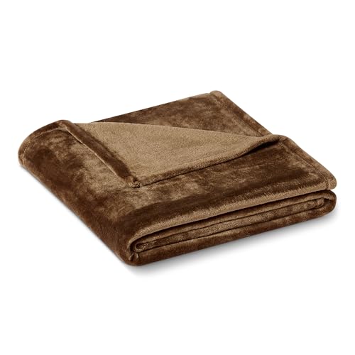 Amazon Basics Soft Fleece Throw Blanket, Very Cozy Blanket for Couch & Sofa, Warm, 50 x 60 Inches, Brown - color: Brown, size: 50 x 60 inches