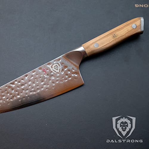 Dalstrong 8" Chef Knife - Olive Wood Handle - AUS-10V Japanese Steel | Shogun - 62+ HRC - 8-12° Edge - Natural Wood Handle - For Meal Prep - Sushi Prep - Everyday Cooking - color: Olive