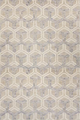 Dash & Albert Senava Grey Geometric Washable Rug, 4'x6' | Tala Machine Washable Rug, 4' X 6', Geometric Pattern - color: Tala Grey, size: 4' x 6' (Rectangular)