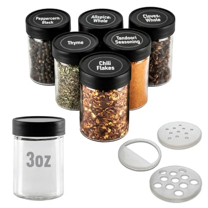 3” Glass Spice Jars 3 fluid ounces- 6 Pack - size: 3oz Jars