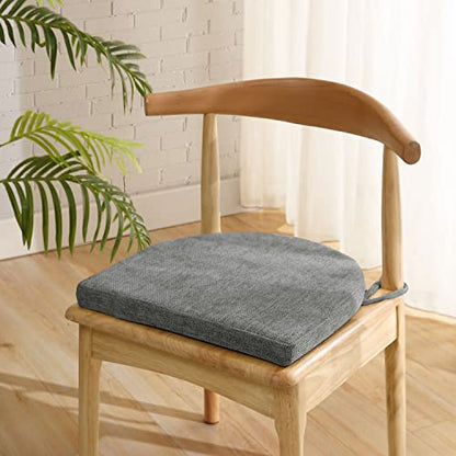 Sweet Home Collection Chair Cushions 100% High Density Memory Foam Pads U Shaped 17" x 16"Non-Slip Skid Rubber Back Seat Cover,Gray (Pack of 1, 4 Count) - color: Gray, size: 4 Count (Pack of 1)