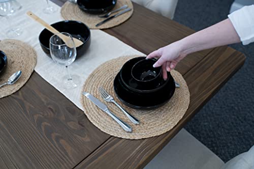 Elanze Designs Bistro Glossy Ceramic 4 inch Cute and Small Dessert Bowls Set of 4 - Perfect for Everyday uses from Snacks, Ice Cream, Candy and Treats, Black - color: Black, style: 4 inch Dessert