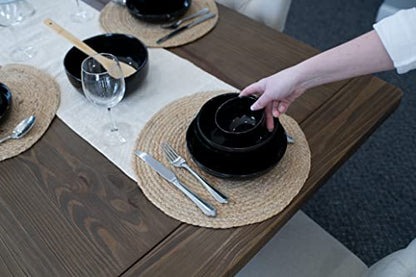 Elanze Designs Bistro Glossy Ceramic 4 inch Cute and Small Dessert Bowls Set of 4 - Perfect for Everyday uses from Snacks, Ice Cream, Candy and Treats, Black - color: Black, style: 4 inch Dessert