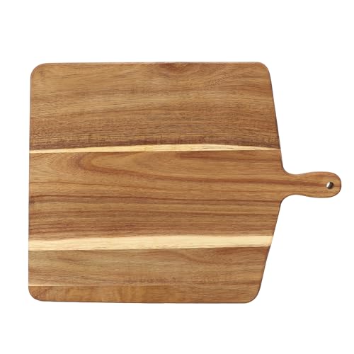 Elama 13 Inch Square with Handle Thick Acacia Wood Butcher Block – Heavy-Duty Cutting and Serving Board for Meat, Cheese, and Vegetables (13 Inch Square with Handle) - color: 13 Inch Square with Handle, size: 15.5"L x 12"W