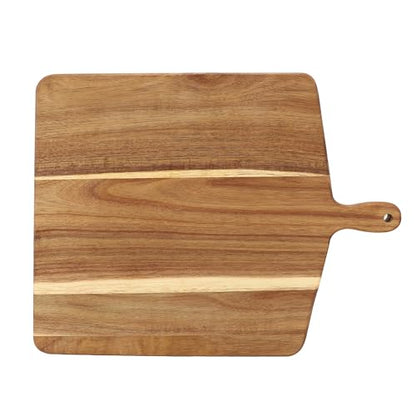 Elama 13 Inch Square with Handle Thick Acacia Wood Butcher Block – Heavy-Duty Cutting and Serving Board for Meat, Cheese, and Vegetables (13 Inch Square with Handle) - color: 13 Inch Square with Handle, size: 15.5"L x 12"W