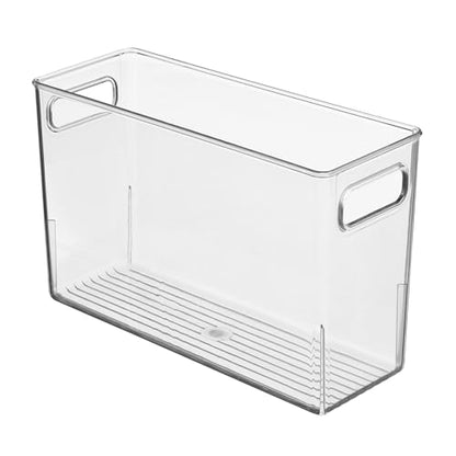 iDesign Slim Clear Plastic Bathroom Storage Bin, Tall Narrow | Organizer for Lotions, Creams, Toiletries - style: Pack of 1