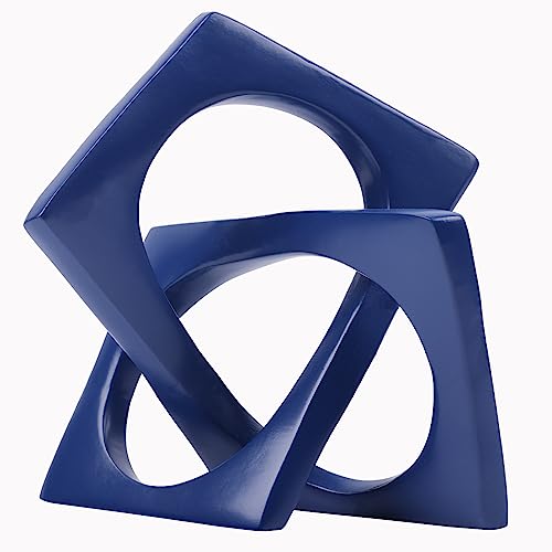 DOVDOV Geometric Cube Blue Knot Decorations, Geometric Sculptures, Modern Home Decorations for Home Decor Accents, Dining Tables, bookcases, Consoles, entryway Tabletop centrepieces - color: Blue