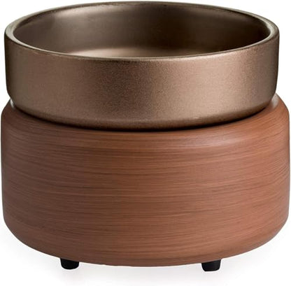 Candle Warmers ETC 2-in-1 Candle and Fragrance Warmer for Warming Scented Candles or Wax Melts and Tarts with to Freshen Room, Pewter Walnut - style: Pewter Walnut