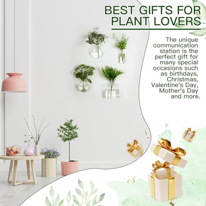4 Pcs Wall Hanging Planter Wall Window Propagation Station Hanging Planter Glass Terrarium Container Plant Propagation Station Vase for Garden Office Decor(Geometric)