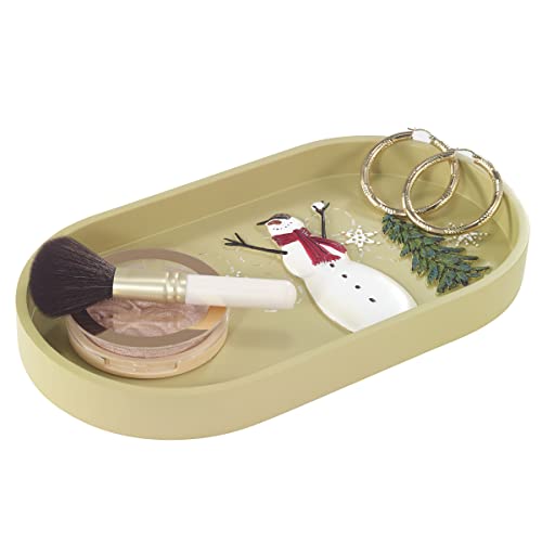 Avanti Linens - Vanity Tray, Resin Countertop Accessories, Christmas Decorations (Snowmen Gathering Collection) - size: 10" x 5" x 1"