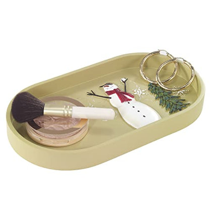 Avanti Linens - Vanity Tray, Resin Countertop Accessories, Christmas Decorations (Snowmen Gathering Collection) - size: 10" x 5" x 1"