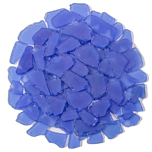 Keedolla Tumbled Sea Glass for Crafts - 15 OZ Flat Frosted Seaglass Pieces for DIY Art Crafts, Vase Filler, Beach Weddings, Aquarium and Home Decor - Cobalt Blue - color: Cobalt Blue, size: 15 OZ / 0.93 LB