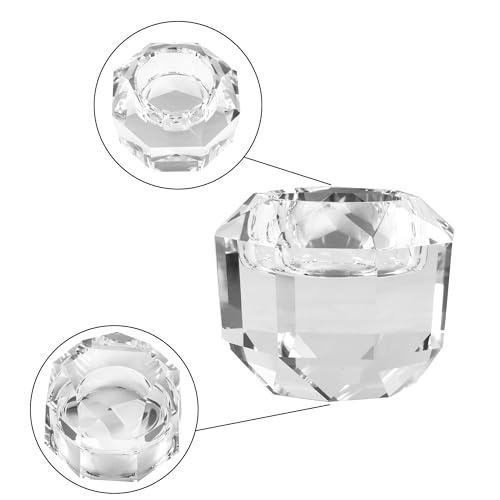 Kitcom Crystal Tealight Candle Holders Pack of 2 for Party Dinner Table Home Decor Hand Cut W2.7'' X H2.3'', Comes with Gift Box - size: W2.7''×H2.3''