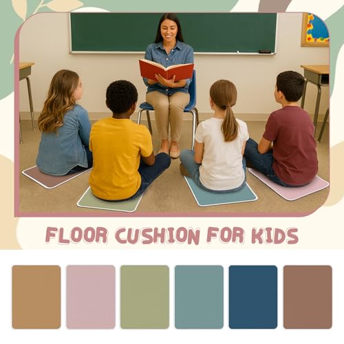 12Pcs Square Classroom Carpet Cushion,Back to School Floor Mat with Anti-Slip Particles Suitable for classrooms, Schools and kindergartens Home Family Learning and Discussion Room - color: Back-to-school Season