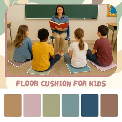 12Pcs Square Classroom Carpet Cushion,Back to School Floor Mat with Anti-Slip Particles Suitable for classrooms, Schools and kindergartens Home Family Learning and Discussion Room - color: Back-to-school Season