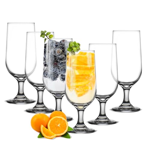 CHLJAR 10oz Water Goblets Set of 6, Clear Goblet Glasses Set for Home Bar, Wedding, Party, Elegant Design for Iced Tea, Sangria, Juice, Dishwasher Safe, Perfect for Daily Use Special Occasions - size: 10oz