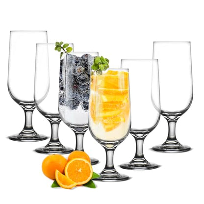 CHLJAR 10oz Water Goblets Set of 6, Clear Goblet Glasses Set for Home Bar, Wedding, Party, Elegant Design for Iced Tea, Sangria, Juice, Dishwasher Safe, Perfect for Daily Use Special Occasions - size: 10oz