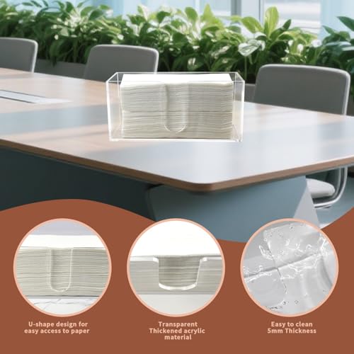 Acrylic Paper Towel Holder, 1 Pack Clear U-Shaped Countertop Dispenser Tray | Acrylic Paper Towel Dispenser Fits C-Fold, Z-Fold And Trifold Towels; 5mm Clear Tray For Bathroom, Kitchen And Office Spaces - color: Clear