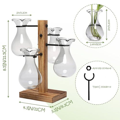 Plants Propagation Stations Bulb Glass Propagation Birthday Gift for Women | Garden Plant Lovers - 4 Bulb - color: Gray