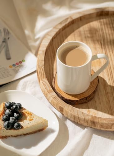 Sweese White Coffee Mug, Porcelain 11 Oz Coffee Mugs Set of 6, Ceramic Coffee Cups with Handle for Coffee, Tea, Cocoa, Cappuccino, Latte and Mulled Drinks - color: White