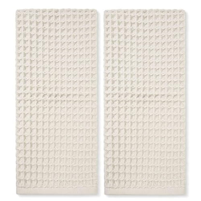 Jacquotha Waffle Hand Towels 2-Piece (Mist White) – Cotton, Quick Dry, Lint Free, 13” x 29” - color: Mist White