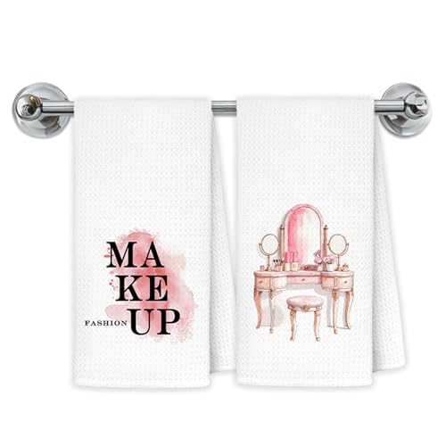 Coquette Girly Bathroom Hand Towels, Coquette Bathroom Decor, Preppy Pink Girly Makeup Dresser Decorative Hand Towels for Bath Room Washroom Restroom, 16x24 Inch Set of 2 - color: Coquette-towels-m