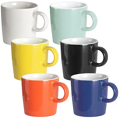 homEdge Mini Porcelain Espresso Cup, 4 Ounces / 120 ml Tiny Coffee Mugs Ceramic Demitasse for Espresso, Tea- Set of 6, Assorted Color - color: Assorted Color