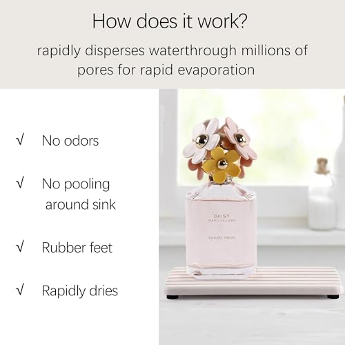 Set of 4 Bathroom Vanity Tray, Quick-Dry Diatomite Kitchen Tray with Non-Slip Pads | Water Absorbing Stone Used for Soap, Sponges, Cosmetics | Eco-Friendly Bath Sink Organizer - color: White