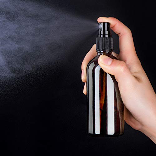Amber Glass Spray Bottles for Essential Oils, 4oz, 6 Pack | Small, Empty, Fine Mist - color: Amber-6PCS