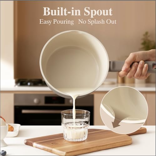 SENSARTE Ceramic Pots and Pans Set Nonstick, 20Pcs Cookware Set, Taupe | Non Stick Ceramic Coating, Non-toxic Healthy Kitchen Cooking Set, Induction Compatible, Dishwasher Safe, PFAS/PTFE/PFOA Free - color: Misty Taupe