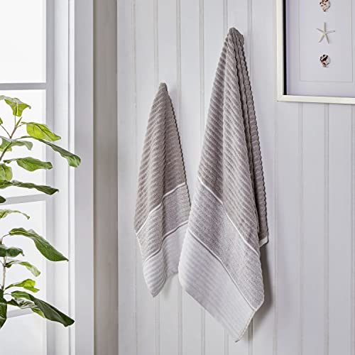 SKL Home Planet Ombre 100% Turkish Cotton Premium 2-Piece Hand Towel Set, 600 GSM, Soft & Absorbent, Taupe - color: Planet Ombre, Taupe, style: 2-Piece Hand Towel Set