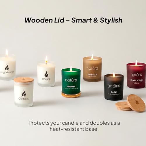Natur IX Cleansing Scented Candles for Home | Sage & Palo Santo | Natural Non Toxic Soy Candles with Essential Oils | 50 H Long Burning | (Energy + Balance | Bergamot & Sage)