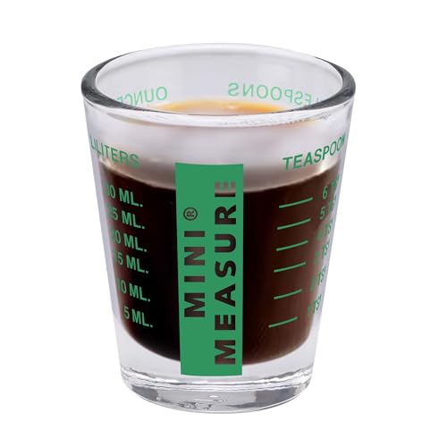 Kolder Mini Measure Heavy Glass, 20-Incremental Measurements Multi-Purpose Liquid and Dry Measuring Shot Glass, Green, Set of 2 - color: Green, size: Set of 2