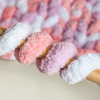 Jumbo Chunky Yarn for Hand Knitting - Super Thick Chenille Chunky Yarn for Crocheting - Extra Soft Bulky Fluffy Blanket Big Yarns 8 Jumbo Pack (27yds,8 oz Each Skein) - color: Pale Rose