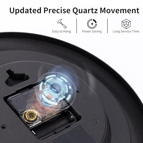 10 Inch Wall Clock, 2Pack Silent Non Ticking Battery Operated Clocks | Black Analog Clock| Living Room, Office, Classroom, Bedroom, Kitchen, Bathroom| Modern Simple Style | Easy to Read | Accurate - color: With Black Second Hand, size: 10 inches