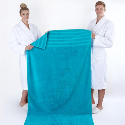 American Soft Linen 100% Cotton Luxury Turkish Towels, 35x70 XL Bath Sheet | Soft Absorbent Quick Dry OEKO Tex Standard 100 Certificated Durable Machine Washable Premium Hotel Quality - color: Aqua Blue, size: 1 Piece set