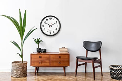 Bernhard Products Black Wall Clock Silent Non Ticking - XL 18 Inch, Set of Two Quality Quartz Battery Operated Round Easy to Read Home/Office/Classroom/School - color: Black, size: 18 Inch - 2 Clocks