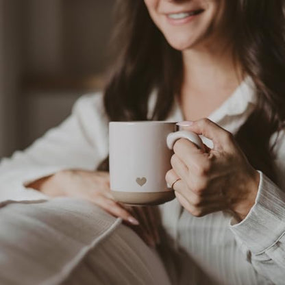 Sweet Water Decor Heart Stoneware Coffee Mugs - 14Oz Cute Coffee Mugs for Hot and Cold Drinks - Dishwasher and Microwave Safe - Gift for Special Someone - Ideal for Espresso & Tea Lovers - style: Heart