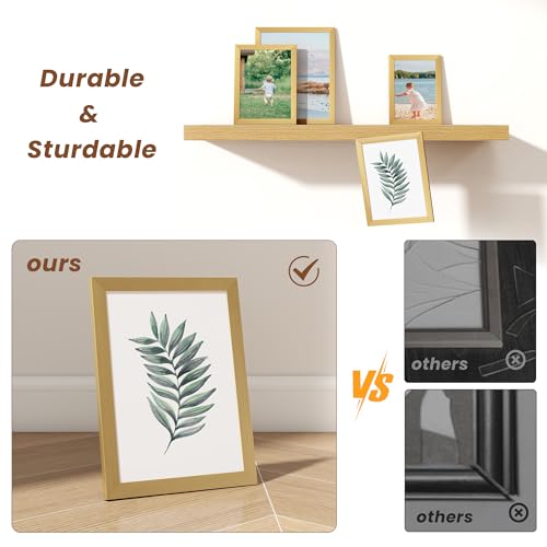Heimlove Gold Collage Picture Frames Set of 12,Two 8x10,Two 6x8,Four 5x7,Four 4x6 Photo Frames,Gallery Wall Frame Set for Wall Mount or Tabletop Display - color: GOLD