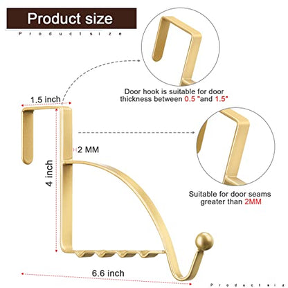 Hotop 2 Pcs Over The Door Hooks, Clothes Hanger, Over Door Hanger, Champagne Gold - color: Champagne Gold
