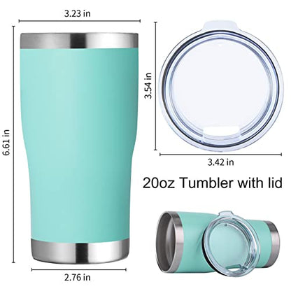 DOMICARE 20oz Tumbler with Lid Stainless Steel Tumblers Bulk, Double Wall Vacuum Insulated Coffee Travel Mug Powder Coated Tumbler, 12 Count (Pack of 1) Light Blue - color: Light Blue, size: 12 count