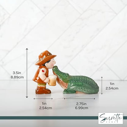 Salt Pepper Shakers Animals (Crocodile) - color: Crocodile