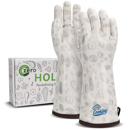 Liquid Silicone Gloves Baking for Oven Heat Resistant Glove with Fingers Hot Mitts for Women Fireproof White XLarge - size: XLarge