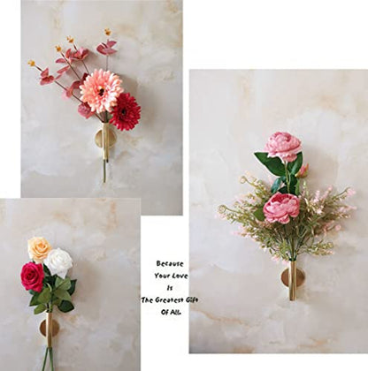 Modern Dried Flower Holder - Wall Mounted Flower Tube for Display on Door, Wall, Porch - color: Gold