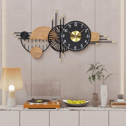 39x19 Inch Modern Silent Wall Clock Battery Powered for Living Room | Quartz Movement, Easy-Read Dial, Sleek Accent for Bedrooms, Kitchens, Offices, Entryways, and Gifting - color: I - 39x19 in